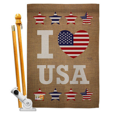 Polyester à 2 côtés 40 x 28 po impressions ensemble de drapeau