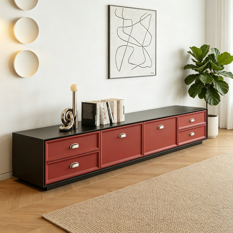 Meuble télé simple et créatif, Noir / Rouge