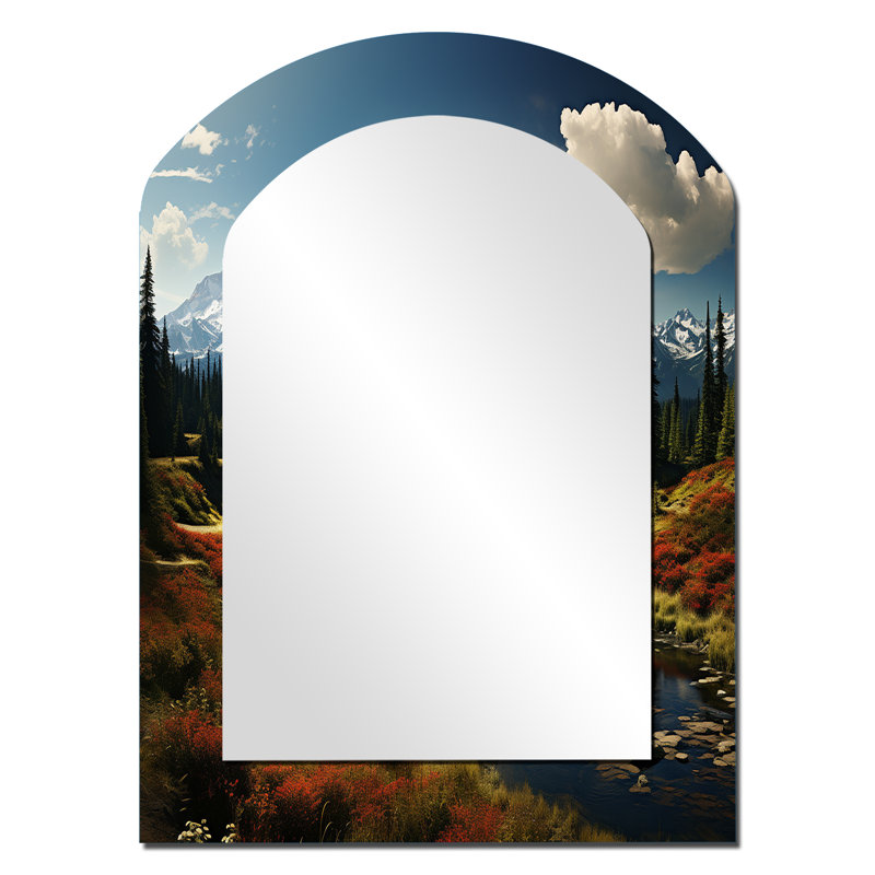 Luxullian - Miroir paysager en métal, 34 po x 25 po
