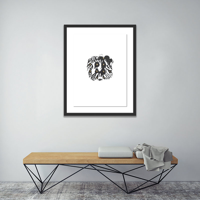 Gray Golden Imprint Print by Anne Mersmann, 40" H x 32" W x 2.5" D, Black
