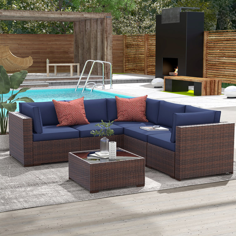 Alexaundra 5 - Person Patio Conversation Sets with Cushions