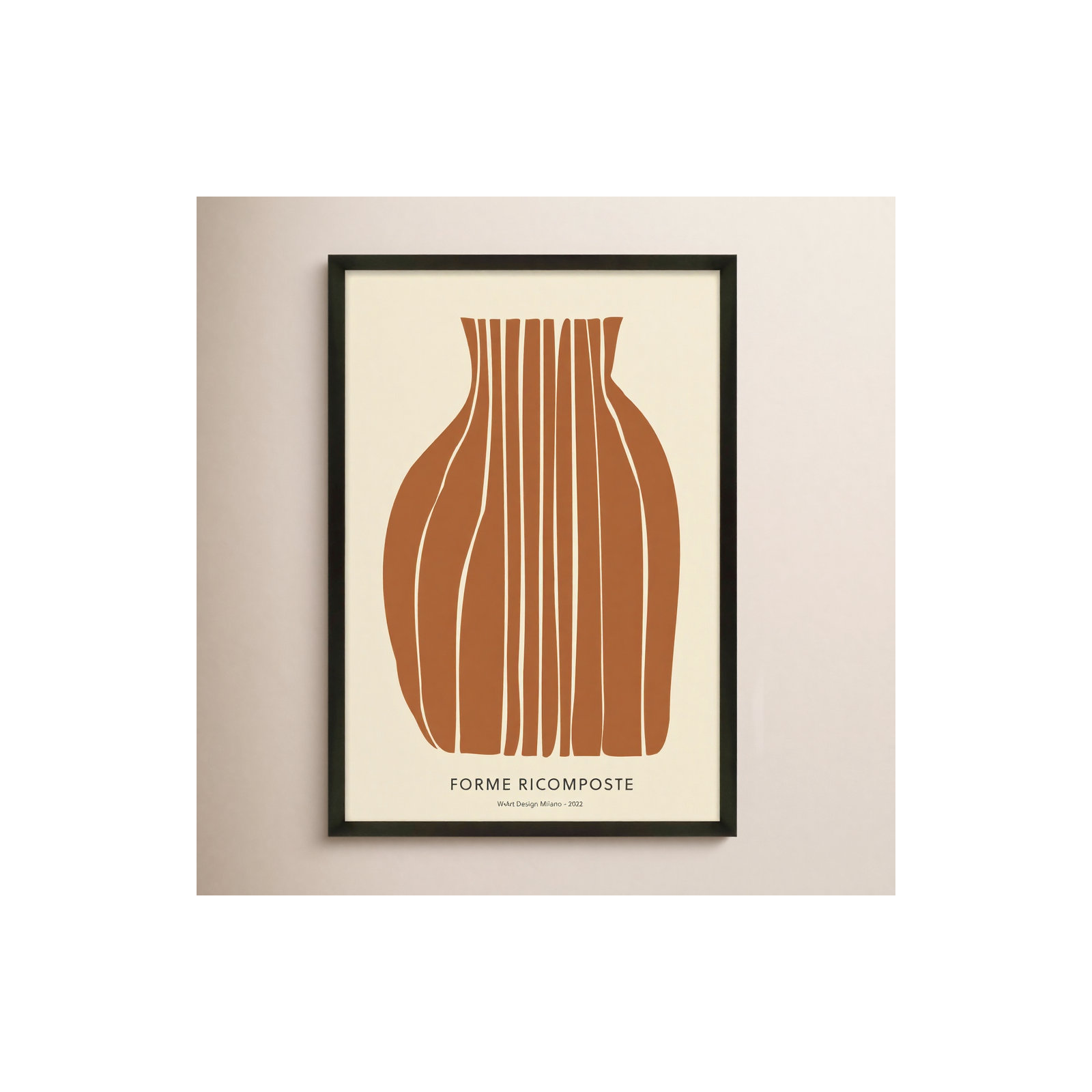 Compostion In Umber, Black Framed Paper, 30" H x 21" W x 1.25" D