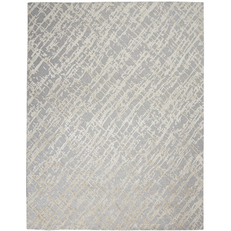 Tapis d'intérieur moderne tempête de sable 9 pi 9 po x 13 pi 9 po Nourison Theos, Rectangle 9 pi 9 po x 13 pi 9 po