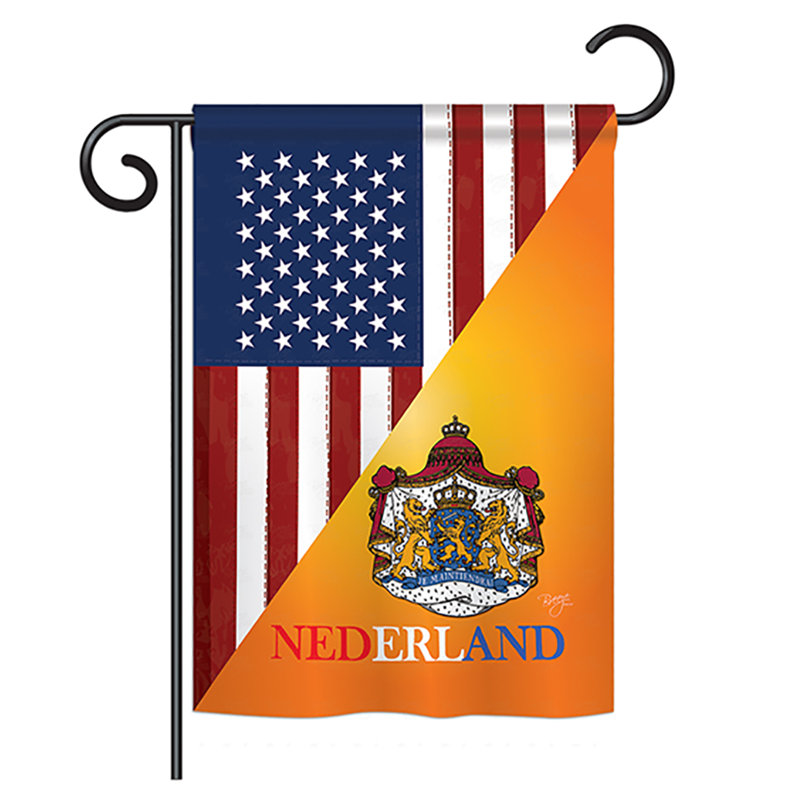 Amitié en néerlandais à 2 côtés 18 x 13 po us amitié néerlandais drapeau de jardin
