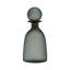 Glass Vase with Vertical Ribbed Detailing and Round Stopper Accent Aligned to Coastal Trend for Modern Decorative Display in Contemporary Interior Settings.-22520068-8510864