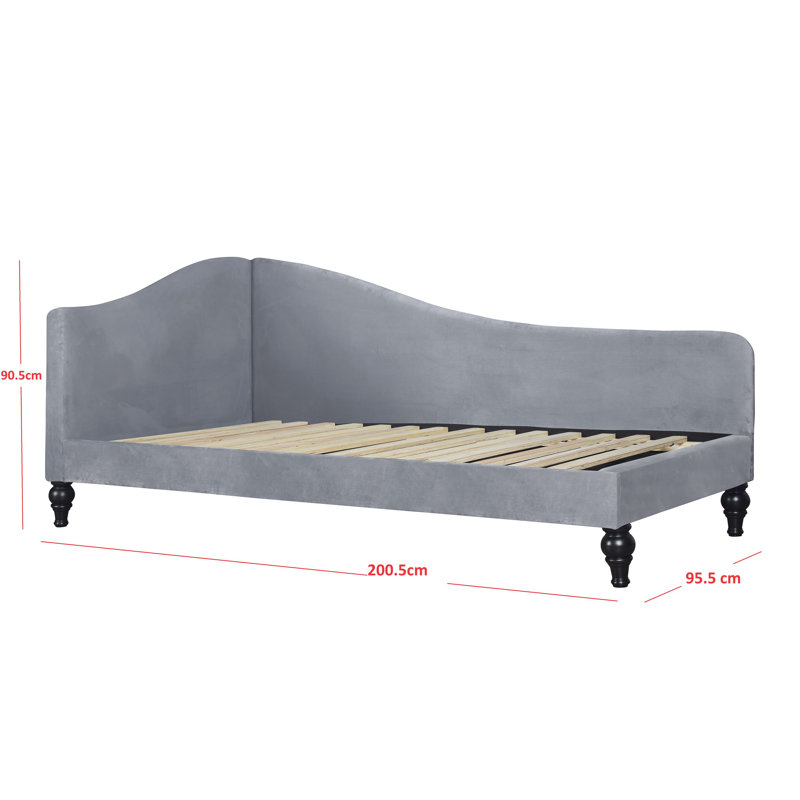Pahrump Upholstered UK Single - DE 90 X 190 Cm, Silver Grey