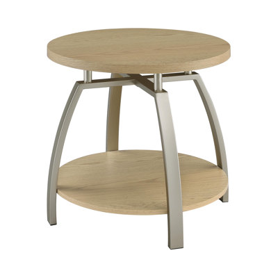 23.4" W Contemporary End Table, Brown