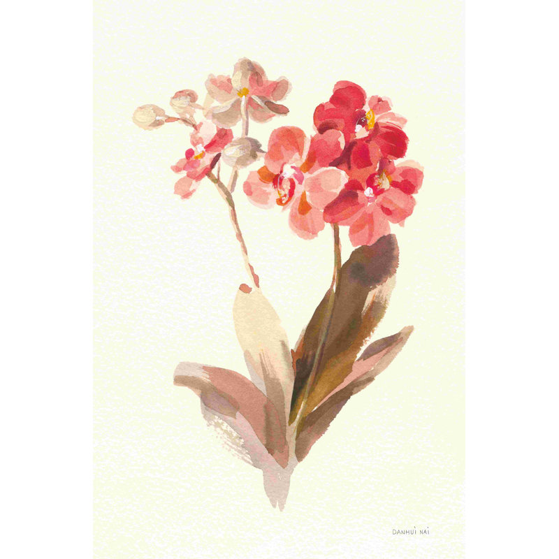 «Autumn Orchid II» par Danhui Nai, peinture sur toile tendue, Black Floater Framed Canvas, No, H 48 po x l 32 po