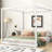 King Size Canopy Bed With Assertive Slats, White - Bedroom Ease Support, Attraction-1443583108