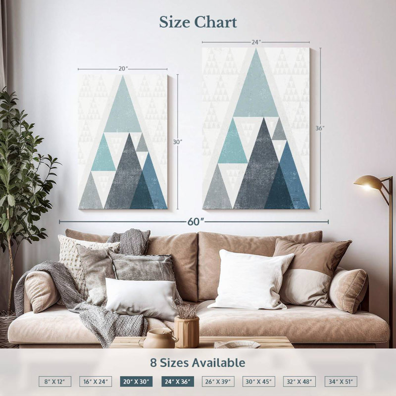 Avery Mod Triangles I, 36" H x 24" W