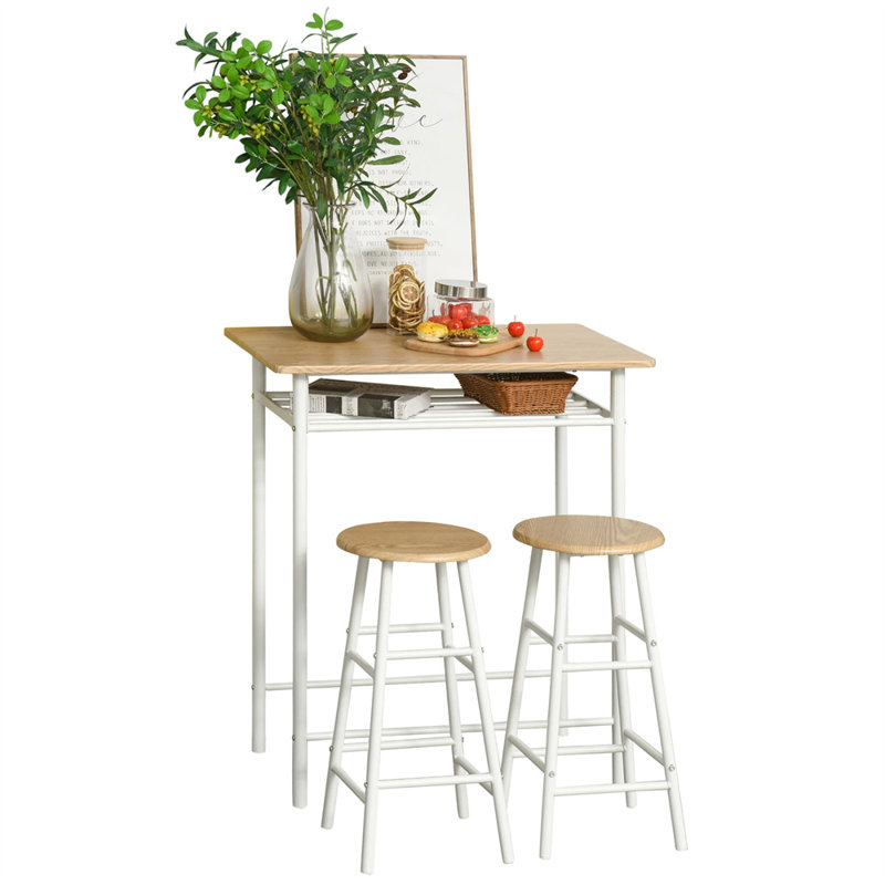 Langworthy 2 - Person Dining Set, Natural/White