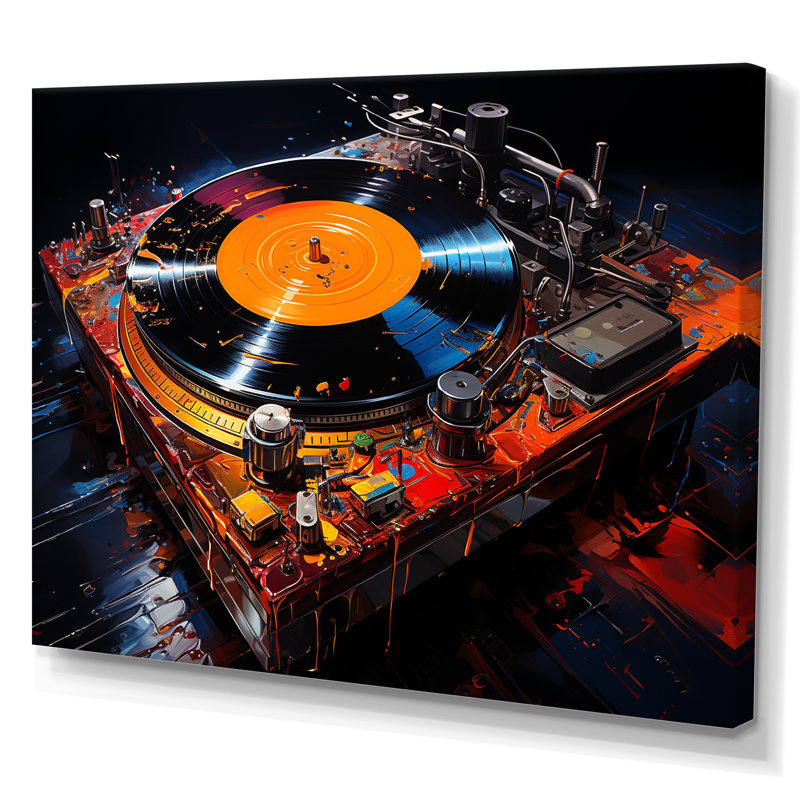 Disque vinyle, sérénade II sur toile, Toile tendue, H 12 po x l 20 po x P 1 po