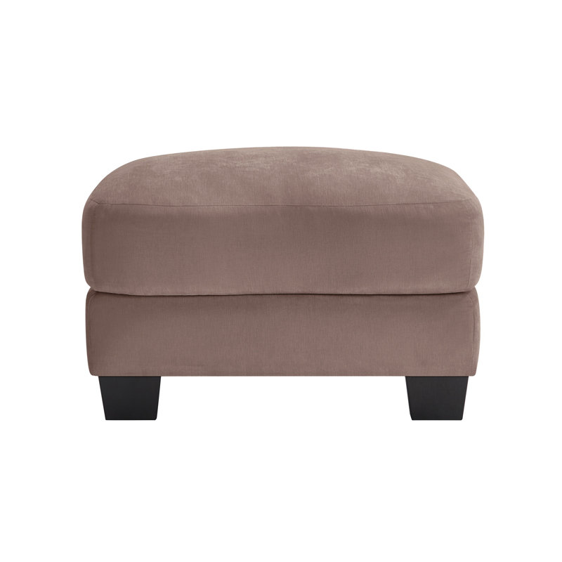 Pouf rembourré en chenille couleur Rose Poudré - Repose-pieds moderne de 77 cm de large avec design ergonomique incurvé