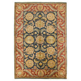 Hand Knotted Wool Oriental Area Rug in Blue And Red