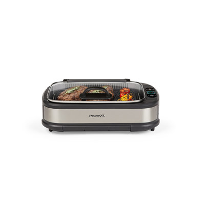 PowerXL Smokeless Pro Indoor Electric Grill with Ceramic Nonstick Grill Plate, Removable Drip Tray