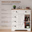Armoire de rangement Farmhouse avec 2 portes et 4 tiroirs-2067735353