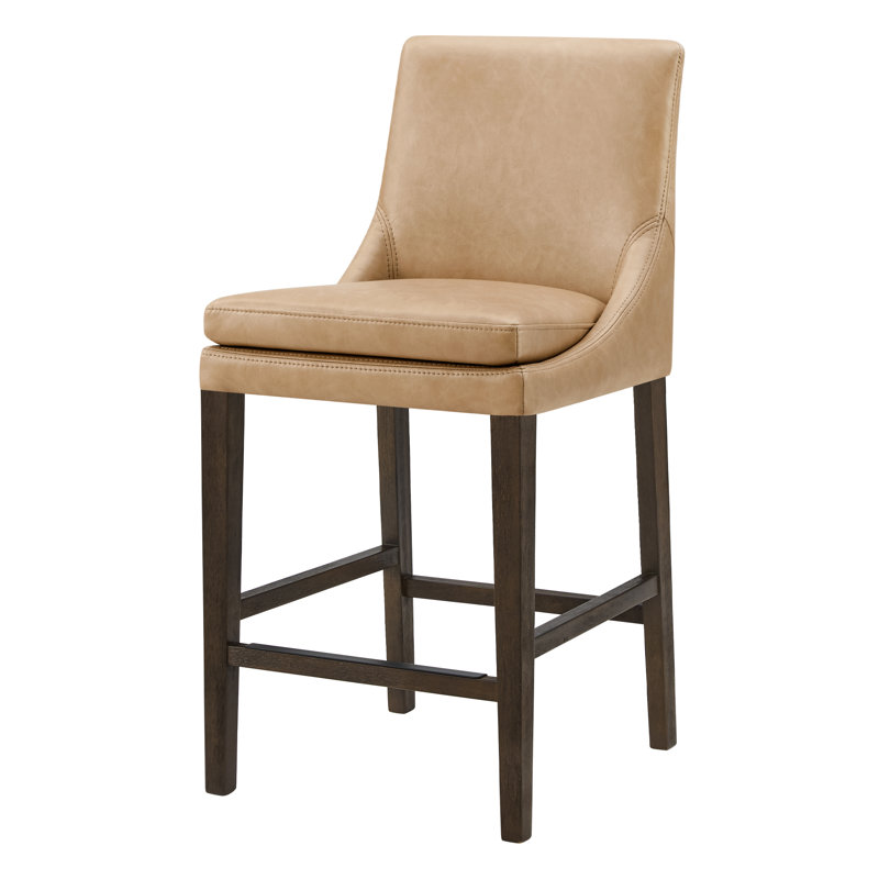 Tabouret de bar et de comptoir en cuir Niara, Tan