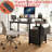 47.3"Office Desk With Power Outlet,2 Monitor Stands,2 Drawers,Side Pocket,Easy To Assemble,Frame Stability Reversible,Use For Home Desk, Computer Desk, Game Table-110644359