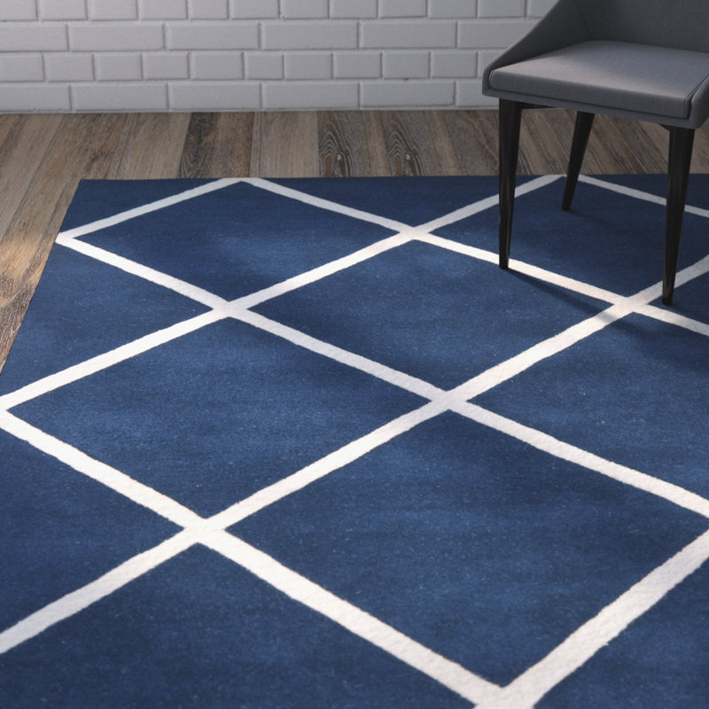 Teresita Hand Tufted Wool Geometric Rug, Rectangle 6' x 9'