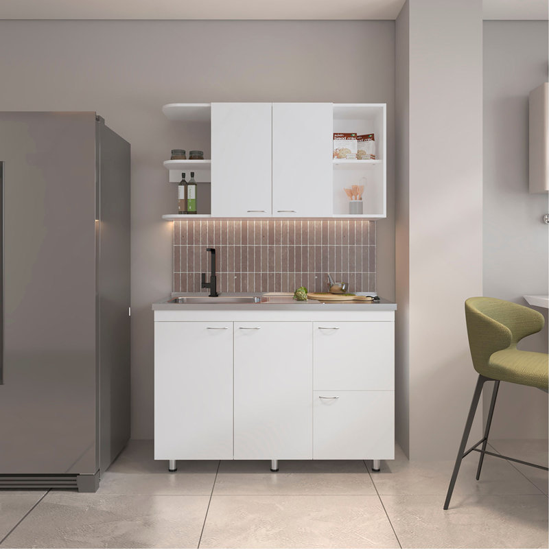 Ensemble d'armoires de cuisine, 6 portes, 9 tablettes