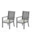 Set Of 2 23" All-Weather Aluminum Patio Dining Chairs With Thick Gray Cushions And Gray Frame-128945174