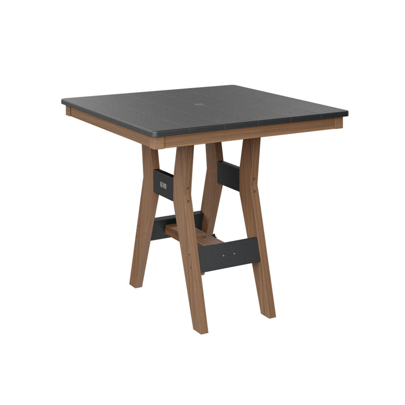 Harbor Outdoor Square Dining Table, Antique Mahogany, 30.37" H x 33" W x 33" D, Black