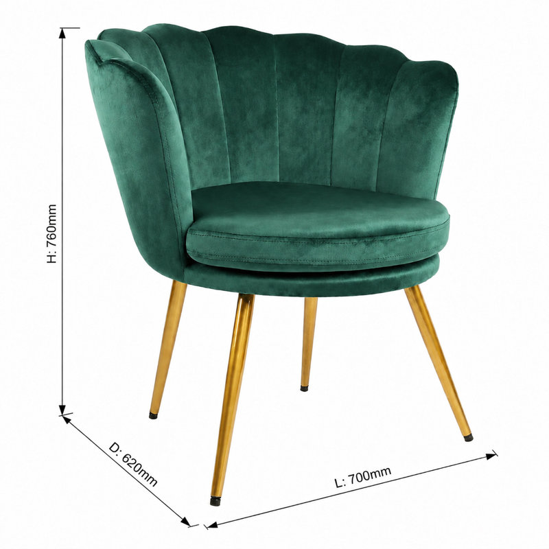 Octavius Velvet Barrel Chair, Green