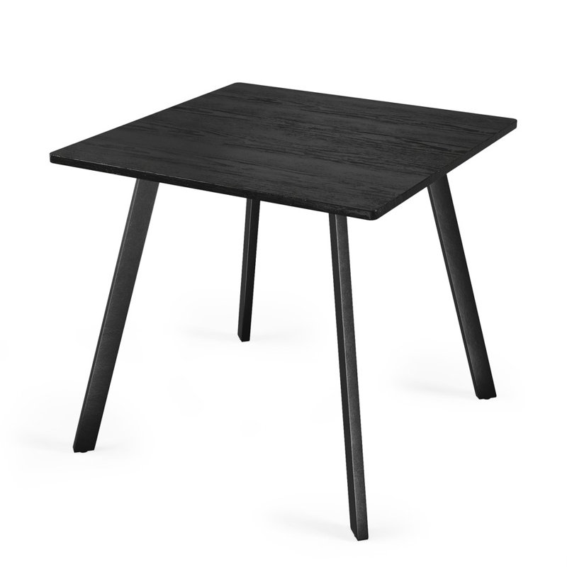 Solid Wood Dining Table, Black Wood