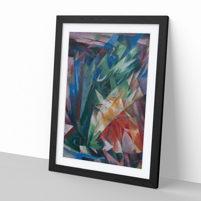 Birds by Franz Marc - Picture Frame Graphic Art, Black, 48cm H x 36cm W x 2cm D