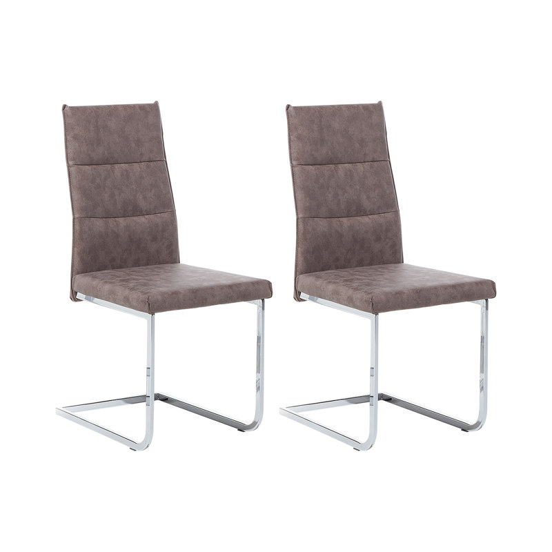 Kyler 43cm H Upholstered Cantilever Chair, Brown