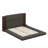 Upholstered Floor Bed With Extended Wood Headboard & Bedside Shelf-109707323
