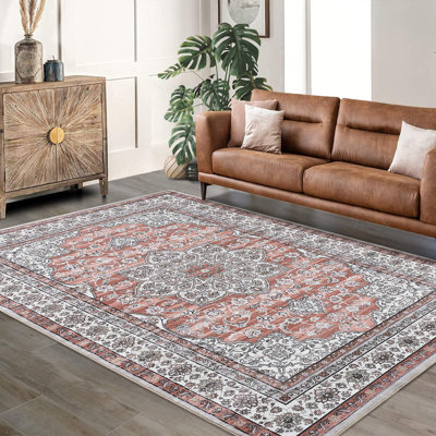 Tapis Boho rétro antidérapant lavable à la machine, tapis tissé résistant aux marques pour le salon, la chambre à coucher, le bureau,