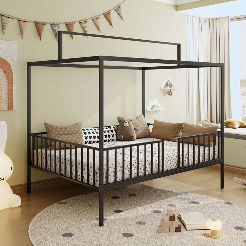 Lit convertible 3-en-1 Montessori, Noir, Double