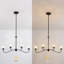 4-light 36"w Black Modern Linear Pendant With Glass Shade For Dining Room Or Kitchen Island-1574087530