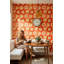 Papier peint surdimensionné à motif de marguerites surdimensionnées orange-554679634