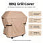 Housse de protection pour barbecue 400D à revêtement argenté, protecteur de barbecue imperméable à double couture avec ruban adhésif supérieur, poignées latérales, fenêtres respirantes, boucles de réglage et sac de rangement à fermeture à glissière