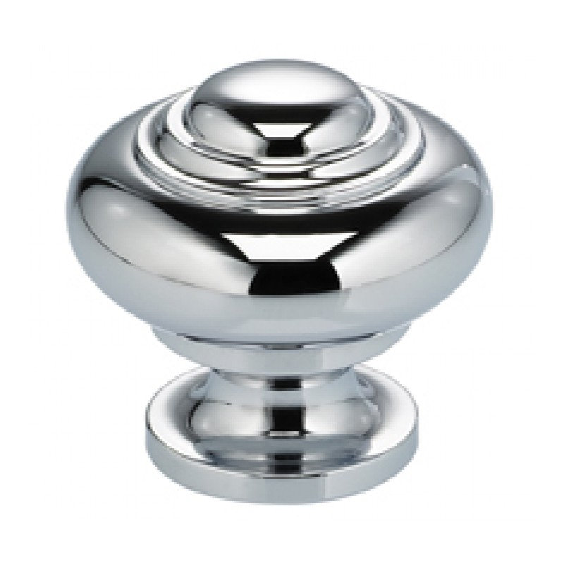 Poignée champignon classique et moderne, H 1 po x l 1 po x P 1 po, Plaquée chrome poli