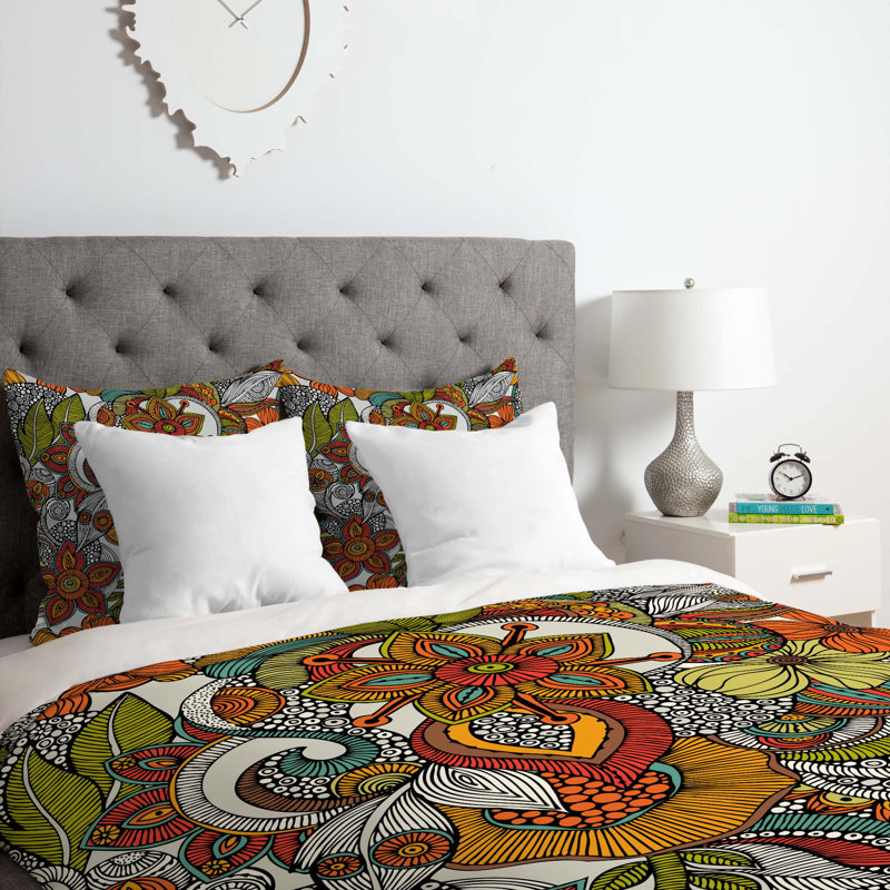 Valentina Ramos Floral Duvet Cover, Queen Duvet Cover + 2 Standard Shams
