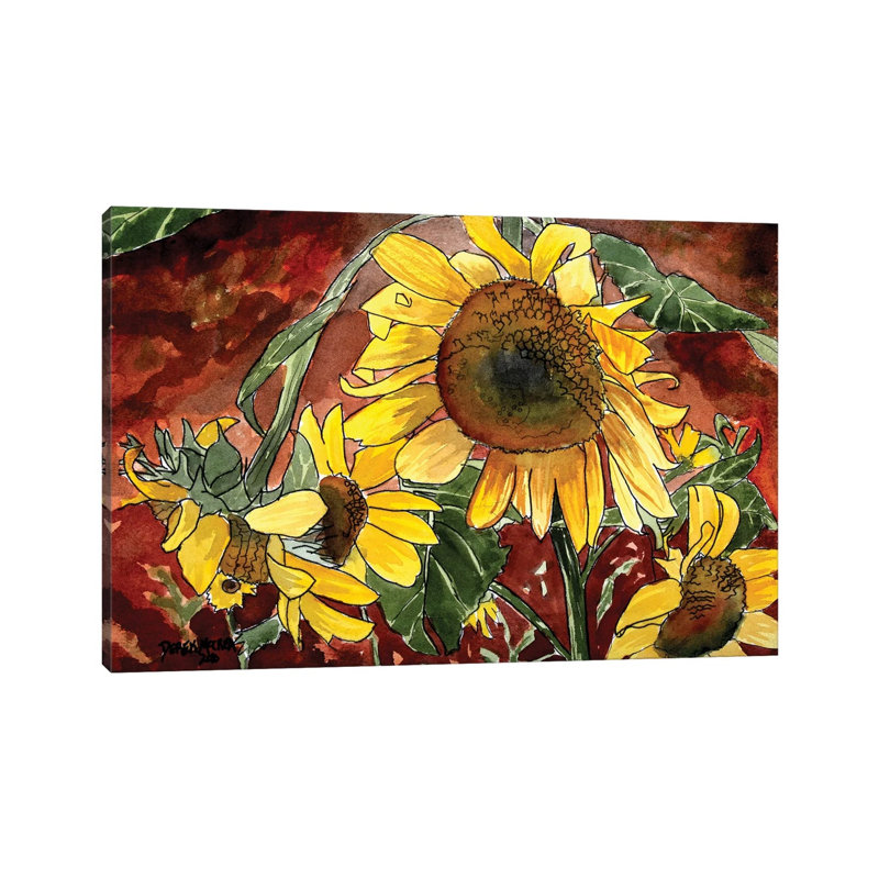 Sunflowers 1 Piece Wrapped Canvas Wall Art, 20.32 cm H x 30.48 cm W