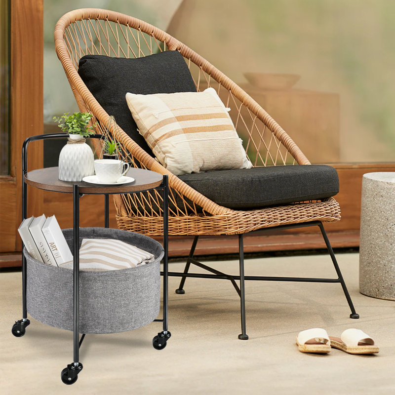 Table d'appoint Rolling, Brun