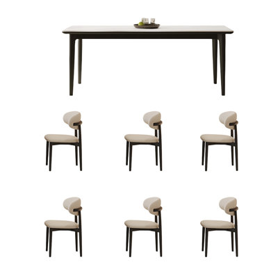 White Ash Sintered Stone Table Chair Set Appeal