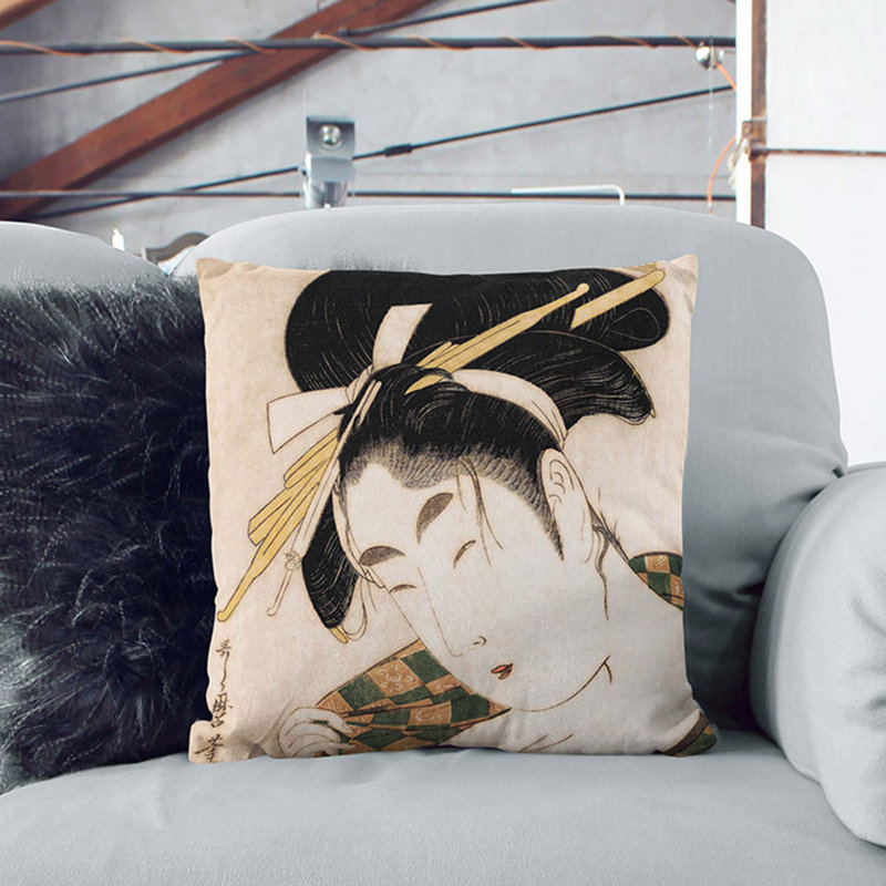 A Courtesan Square Throw Cushion, White, 40 x 40 cm