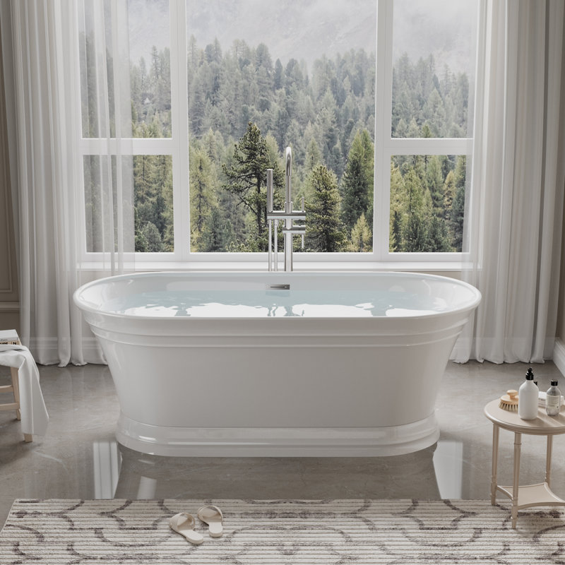 67'' x 31'' Freestanding Acrylic Bathtub,White