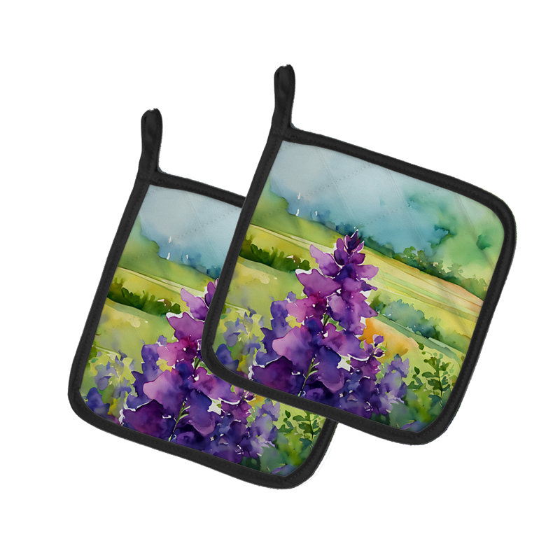 Paire de poignées aquarelle New Jersey Violet
