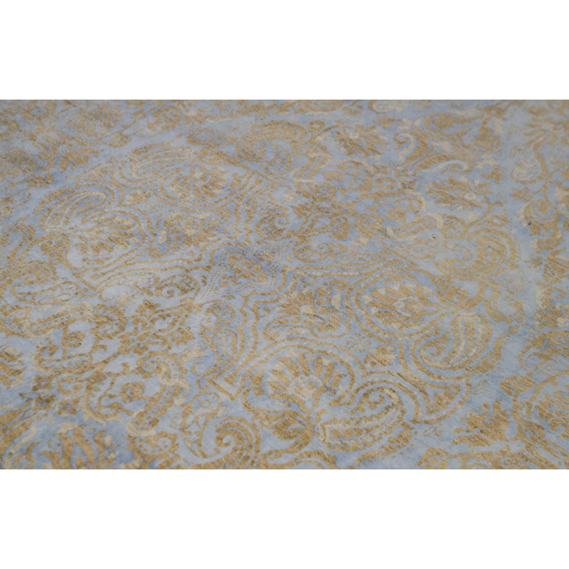 Aryana Hand-Knotted High-Quality Light Blue/Sand Area Rug