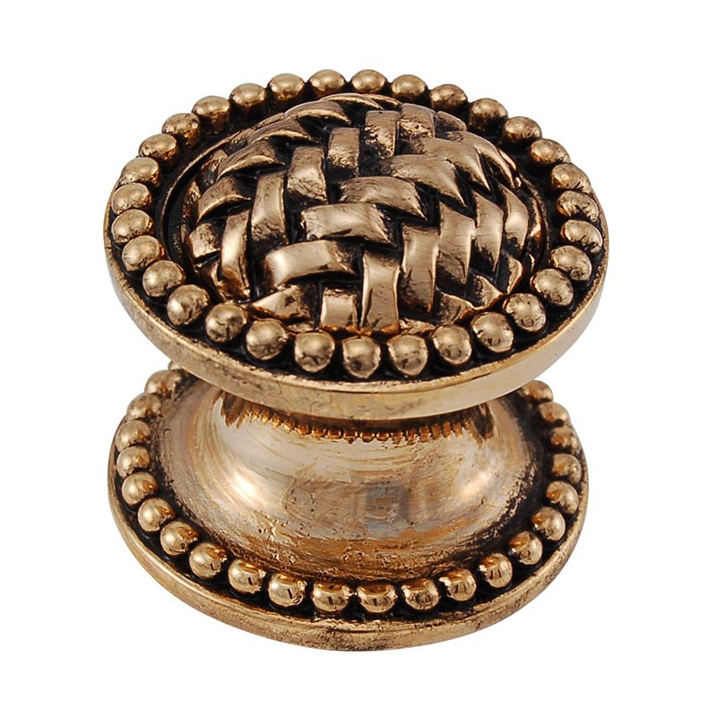 Cestino Mushroom Knob, 1.25" H x 1.25" W x 1" D, Antique Gold