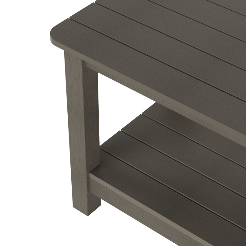 Arrlo Outdoor All-Weather Poly Side Table, Charcoal Gray