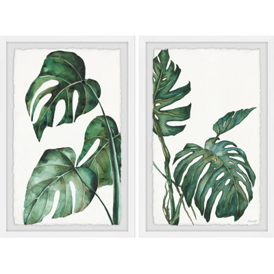 «My Tropical Plant» par Marmont Hill - ensemble de 2 peintures encadrées
