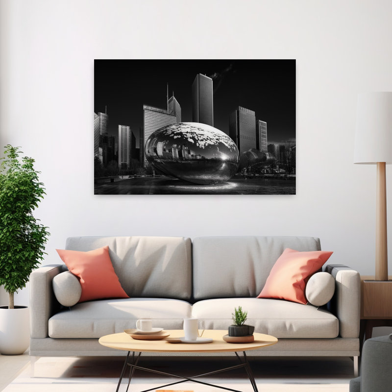 «Millenium Abstract Contemporary City Architecture», art mural, H 40 po x l 60 po