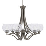 Zilo 6 Light Uplight Chandelier Shown With 5.75" Glass
